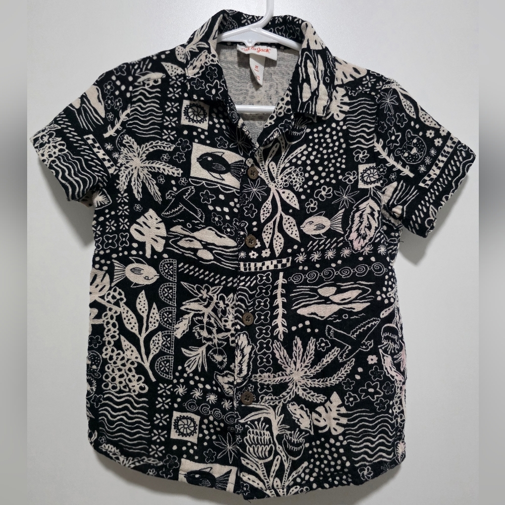 Cat & Jack Black and White Patterned Kids Shirt